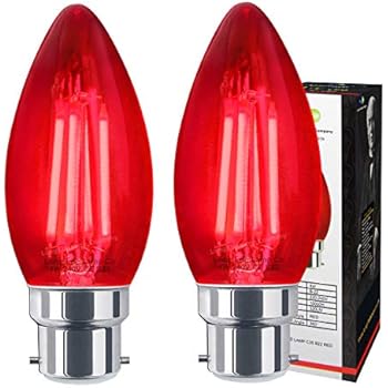 Bright 5w LED Coloured GLS Light Bulb Red B22 Bayonet Cap Fitting