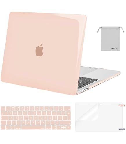 Miwasion Textured Woven Leather Case For MacBook Pro 13 Inch (2016-2022 Models) | Hard Shell With 2 Keyboard Protectors | Beige