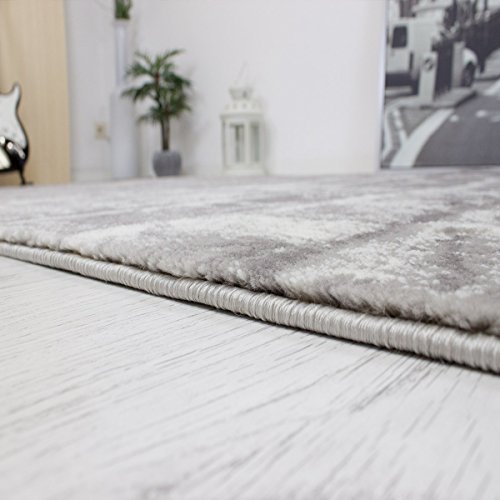 Moderner Designer Teppich Stein Optik Mauer Muster Strapazierfähig in Grau – VIMODA; Maße: 80×150 cm - 2