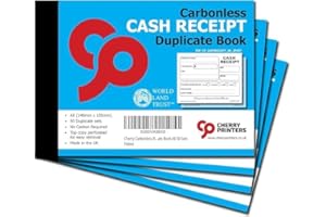 CHERRY PRINTERS Cherry Lot de 4 cahiers de reçu sans carbone (NCR) A6 50 feuilles