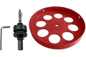 TUNEZ® Scie cloche M42 bimétallique avec arbre hexagonal et forets de centrage en métal pour bois, métal, plaque de plâtre, tôle, tuyau en plastique (260 MM)