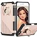Produktbild iPhone 6 Plus Hülle, Coolden® Kickstand Slim Armor Shockproof Bumper Schutzhülle with 360° Rotating Ring Grip Halter Stand-Funktion Protective Cover für iPhone 6 plus Case iPhone 6s plus Tasche Rose Gold