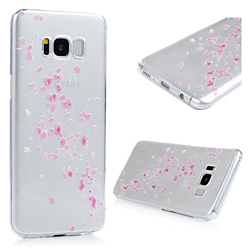 Samsung Galaxy S8 Hardcase Galaxy S8 Case Hülle YOKIRIN Utra Slim PC Case Cover Schutzhülle Handyhülle Hart Voll Hemming Handytasche Etui Transparent Durchsichtig Rahmen Tasche Handycase Backcover Schale Muster:Pink petals - 2