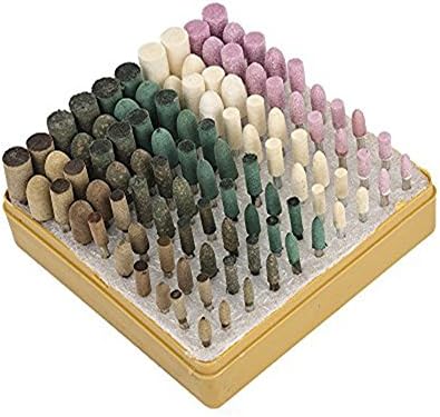 100pcs Polishing Grinding Wheels, Wool/Sesame/Rubber/Cowhide Grinding Head Tool - Mixed Set 3mm Shank for Dremel,DIY and Other Hand Tools - Free Finger Cots