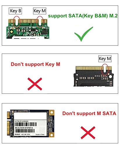 dshot® m.2 (NGFF) USB 3.0 externe Fall – M2 SSD SATA Typ, B oder B + M Key – 2230/2242/2260/2280 - 4