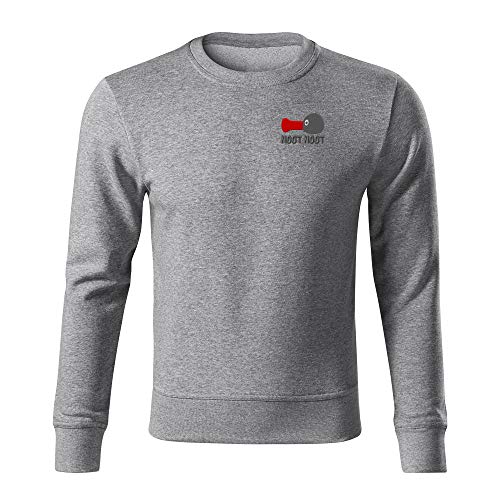 Noot Noot Pingu Grey Dark Grey Embroidered Original Logo Sweatshirt Premium Class Unisex Size L