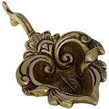 Brass, Handmade Oil Lamp, Big Leaf Shaped Diya Lamp, 5.75 inch