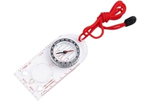 WUSJCOF Brújula de Orientación Multifuncional e Impermeable, Lupa, Regla y Escala para Lectura de Mapas, para Navegación, Senderismo, Montañismo, Camping, Geocaching, con Cordón