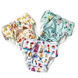 Bumpadum Pull-up Waterproof Reusable Potty Training Pant with Wet Zone - 8 to 15 kgs (Pack of 3) **Assorted Colours**