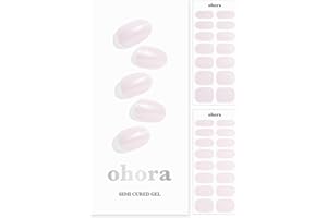 ohora Semi Cured Gel Nail Strips (N Glazed Donut) - Works with Any Nail Lamps, Salon-Quality, Long Lasting, Easy to Apply & Remove - Includes 2 Prep Pads, Nail File & Wooden Stick