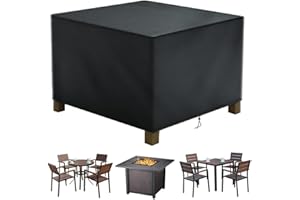 AIPWERER Copertura Per Mobili da Giardino,Panno Oxford Impermeabile Copertura,Tavoli e Sedie da Cortile Raggi UV,Quadrato Resistente Allo Strappo Copertura Tavolo Esterno Telo ​Antivento (120x120x72cm)