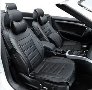 3D FRONTLINE PU Leather Car Seat Cover for Mahindra XUV 300-Black