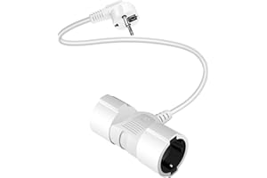 Verlängerungskabel Doppelstecker, Mehrfachsteckdose 2 Fach mit Flexible Kable, Strom Verlängerungskabel mit Doppelsteckdose Max 3500W, Deutsch Konverter Buchse EUSteckerfür Haus, Weiß 0.5 22 m