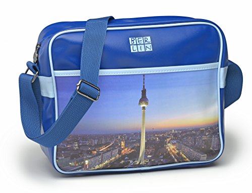 Preisvergleich Produktbild BERLIN Retrotasche TV-Turm blau