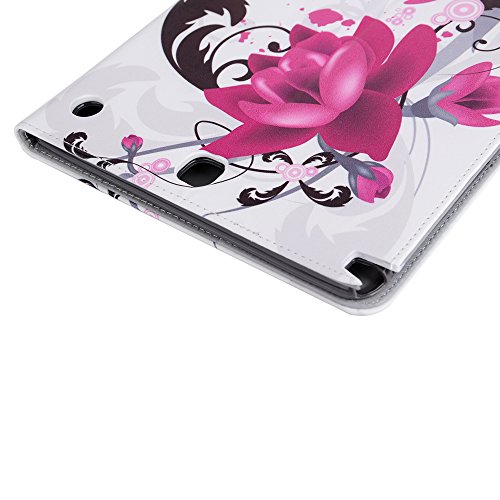 Galaxy Tab A 9.7 T550 Hülle, Deenor Oil painting Design Flip Tasche PU Leder Abdeckung Stand Schutzhülle für Samsung Galaxy Tab A 9.7 SM-T550. (Ink lotus) - 4