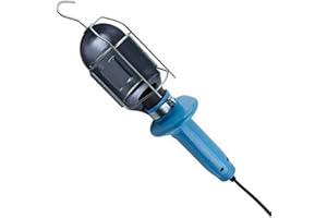 Electraline 60999 Lampada Portatile con Interruttore, Cavo 10 mt, Uso in Cantiere, Ispezione, Officina, Cantina, Lavoro, Garage