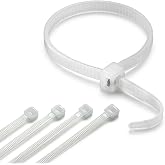 Plastik Cırt Kelep&ccedil;e, Kablo Bağı Seti, Beyaz, 2.5 x 150 mm, 100 Adet, Kendinden Kilitlemeli Dayanıklı Naylon Kelep&ccedil;e, Ev, Ofi
