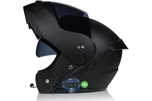 CNNGU Casco Moto Modulare Bluetooth Omologato ECE, Con Doppia Visiera, Rivestimento Dell'orecchio Rimovibile, Adatto Per Uomini E Donne Adulti, Ventilazione, Peso Netto 1kg, 55-62cm