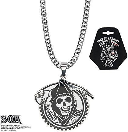 Sons of Anarchy Stainless Steel Grim Reaper Geard with Gunsickle Pendant Necklace