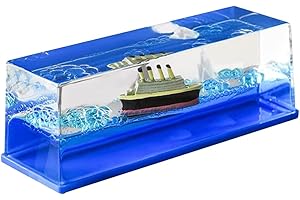 Abaodam Acrylic Cruise Ship Fluid Model Fluid Acrylic Cruise Ship Cruise Ship Iceberg Decor Boat Model Unsinkable Ship Decor Fluid Drift Bottle Ornament Ship Decorations for Home Birthday Gift