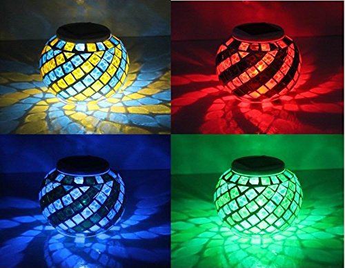 Signstek RGB Farbwechsel LED Solarlampe Tischleuchte Nachtlicht Garten-Licht Lichtsteuerfunktion (Blau) - 4