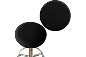 LQIOACU Nero Cuscini Sedie Cucina Rotondi, Cuscini Rotondi per Sedia, Cuscino Rotondo per Sedia, Copri Pouf Rotondo, per Sgabelli Rotondi di 30-36 cm di Diametro
