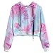 Produktbild LHWY Bluse Damen Frauen Langarm Sweatshirt Printed Hoodie Streetwear Vintage Casual Tops Shirt Blusen Jugendliche Mädchen Frühling Herbst Kleidung (S, Purple)