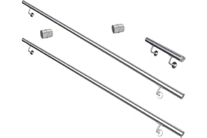 Main courante 304 acier inoxydable rampe escalier barre appui V2Aox 50 - 600 cm, Length:450 cm