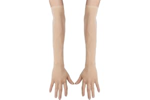 FEESHOW Dam/herr sömlösa handskar manschett elastiska strumpbyxor nylon genomskinliga armbågar långa för bröllop kväll