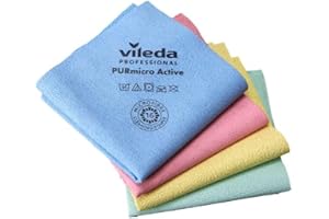 Vileda Professional Bayeta PURmicro Active Colors - Paños de Microfibra (4 Unidades)