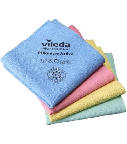 4 Panni Microfibra Vileda PVA - Set Multicolore (Azzurro, Verde, Rosso, Giallo) Per Pulizie Domestiche - Foto 9