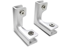 KTBEYTI 2 Pezzi Bretelle Angolari Metallo Utilizzato per Collegare Vetro o Legno Staffa Angolare a Forma di L lo Spessore Applicabile è 8 mm (Argento)