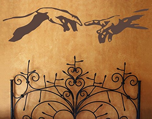 Wandtattoo No.UL563 Schöpfung Adams II michelangelo schöpfung adam akt hände, Farbe:Schwarz;Größe:45cm x 183cm - 3