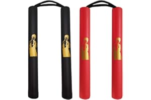 Fayscingo 2 Pack Nunchakus de Espuma Cordón de Práctica Acolchado de Seguridad Nunchakus Artes Marciales Nunchucks para Niños y Principiantes