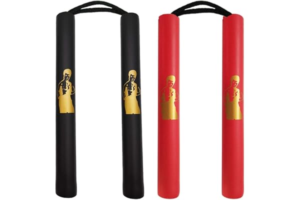 Fayscingo 2 Pack Nunchakus en Mousse Nunchucks Pratique de Sécurité Rembourré Arts Martiaux Nunchucks pour Enfants et Débutants