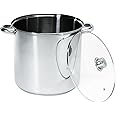 Cooking Pot Induction Stock Pot 9 litres Stainless Steel Deep Pots, Can Be Used as Stew, Soup Pot and Pasta Pot with Tempered Glass Lid