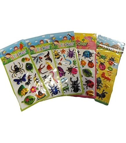 Paper Projects Adesivi Sparkle Creepy Crawlies | Fogli Glitterati Con Insetti, Riutilizzabili
