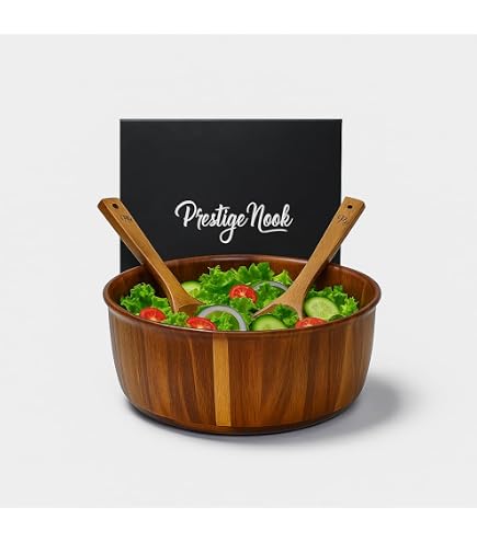 Picnic Time Fabio Viviani Mescolare Salad Bowl - Acacia Wood With Built-In Serving Tools - View #8