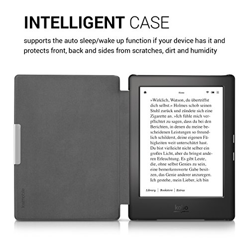 kwmobile Hülle für Kobo Aura H2O – Flipcover Case eReader Schutzhülle – Bookstyle Klapphülle Regenbogen Würfel Design Mehrfarbig Grün Blau - 4
