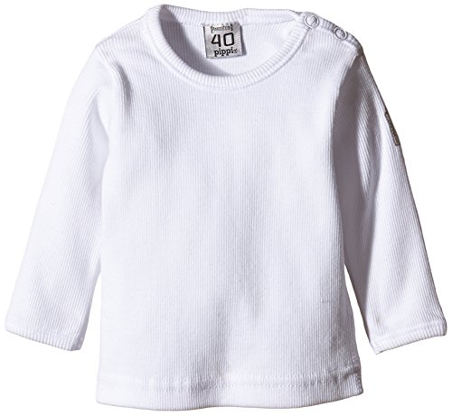 Pippi Unisex Baby 1449 Long Sleeve with Buttons O.Shoulder Blouse, White, 0-3 Months (Manufacturer Size:50)