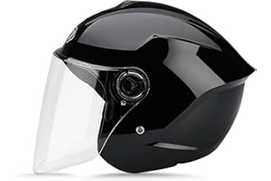 LIONCIANO Cascos De Motocicleta para Hombres y Mujeres, Cascos De Ciclomotor con Viseras.El Cabezal Anticolisión Protege La Seguridad Vial De Los Usuarios