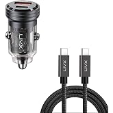 LivX Transparent 45W PD/QC Mini Car charger and 1 meter Fast Charging And Data Cable L35 - TCT-01