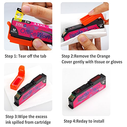 OfficeWorld Kompatible Patronen Ersatz für 33XL Tinte Hohe Kapazität Kompatibel mit Expression Premium XP-530 XP-630 XP-635 XP-830 XP-640 XP-900 XP-540 XP-645 - 2