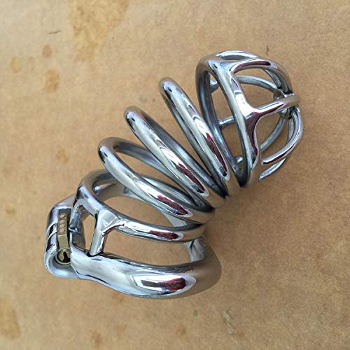 Ergonomic Stainless Steel Stealth Lock Male Chastity De-vice Cage Virginity P-énis Lock Ring Chastity Belt,Size 3