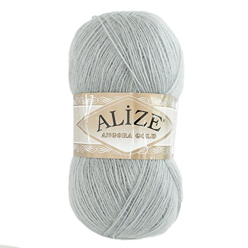Strickgarn ALIZE ANGORA GOLD 100g, #21 hellgrau