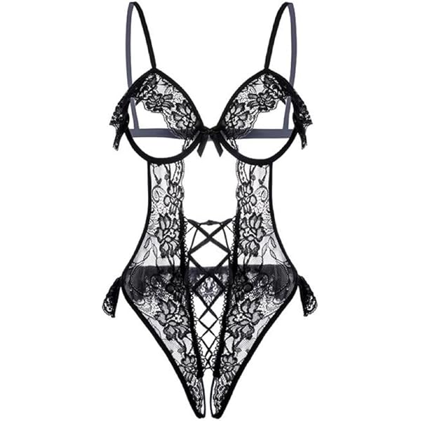 Body Donna Sexy In Tulle Trasparente - Motivo Pois, Taglia Unica, Per Serate Speciali - Foto 5