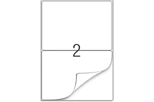 FUNGLAM 210 x 148 mm, 100 Hojas, Etiquetas autoadhesivas de envío A4, Etiquetas Adhesivas de A4 para Impresoras de Inyección de Tinta y Láser, A4 Etiqueta Adhesiva Blanca Pegatina, 2 etiquetas por hoja