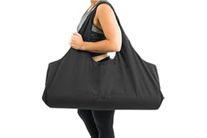 3DTengkit Yogatasche Große Yogamattentasche, Canvas-Yogamatten-Einkaufstasche mit Innentasche mit Reißverschluss, passend für die meisten Mattengrößen