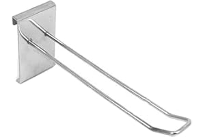 CompleteShopfittings 10 x GRIDWALL MESH Chrome Euro Hook ARMS for Retail (Euro Hook 8")