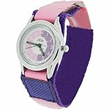 Relda Kinder Zeitlernuhr rosa & Violettes Stoffarmband REL16 + Uhr Lesen Urkunde
